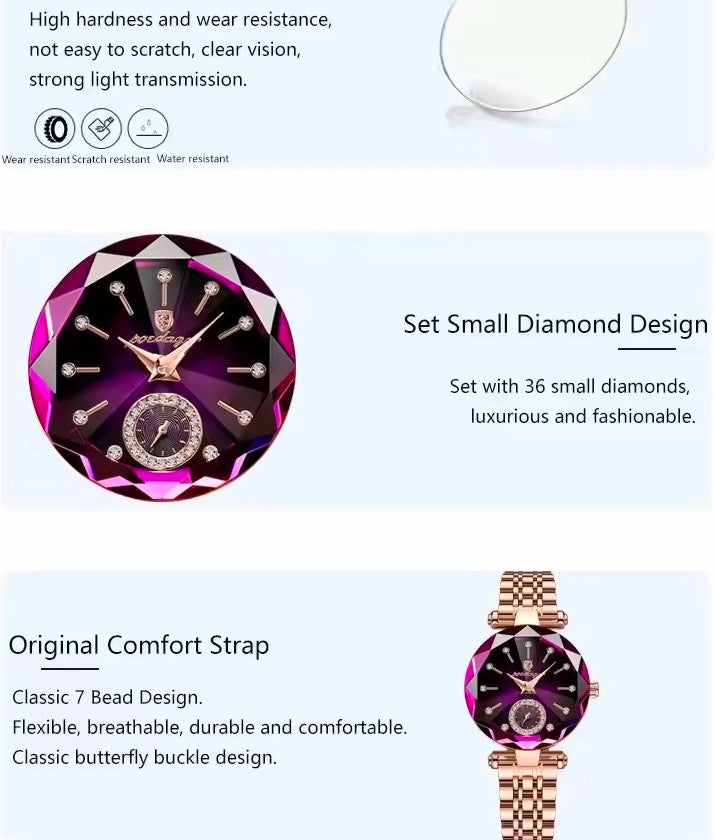 Black Friday ~% Montre femmes 2 couleur vitre 3D (30) mètre l’eau jamais changer couleur