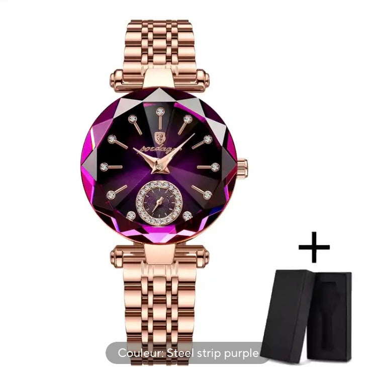 Black Friday ~% Montre femmes 2 couleur vitre 3D (30) mètre l’eau jamais changer couleur